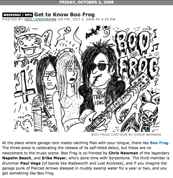 Get To Know Boo Frog, Portland Mercury, October 2, 2009