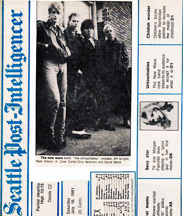 Seattle Post Intelligencer - July 1981 - Untouchables