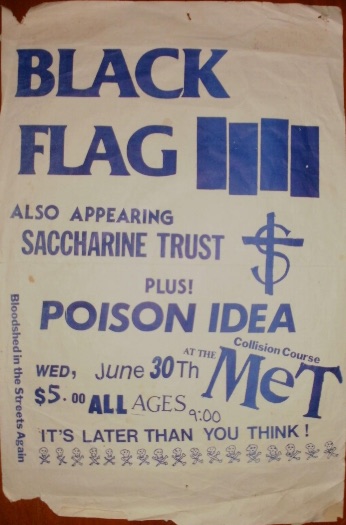 poster advertising Black Flag at the Met with Poison Idea