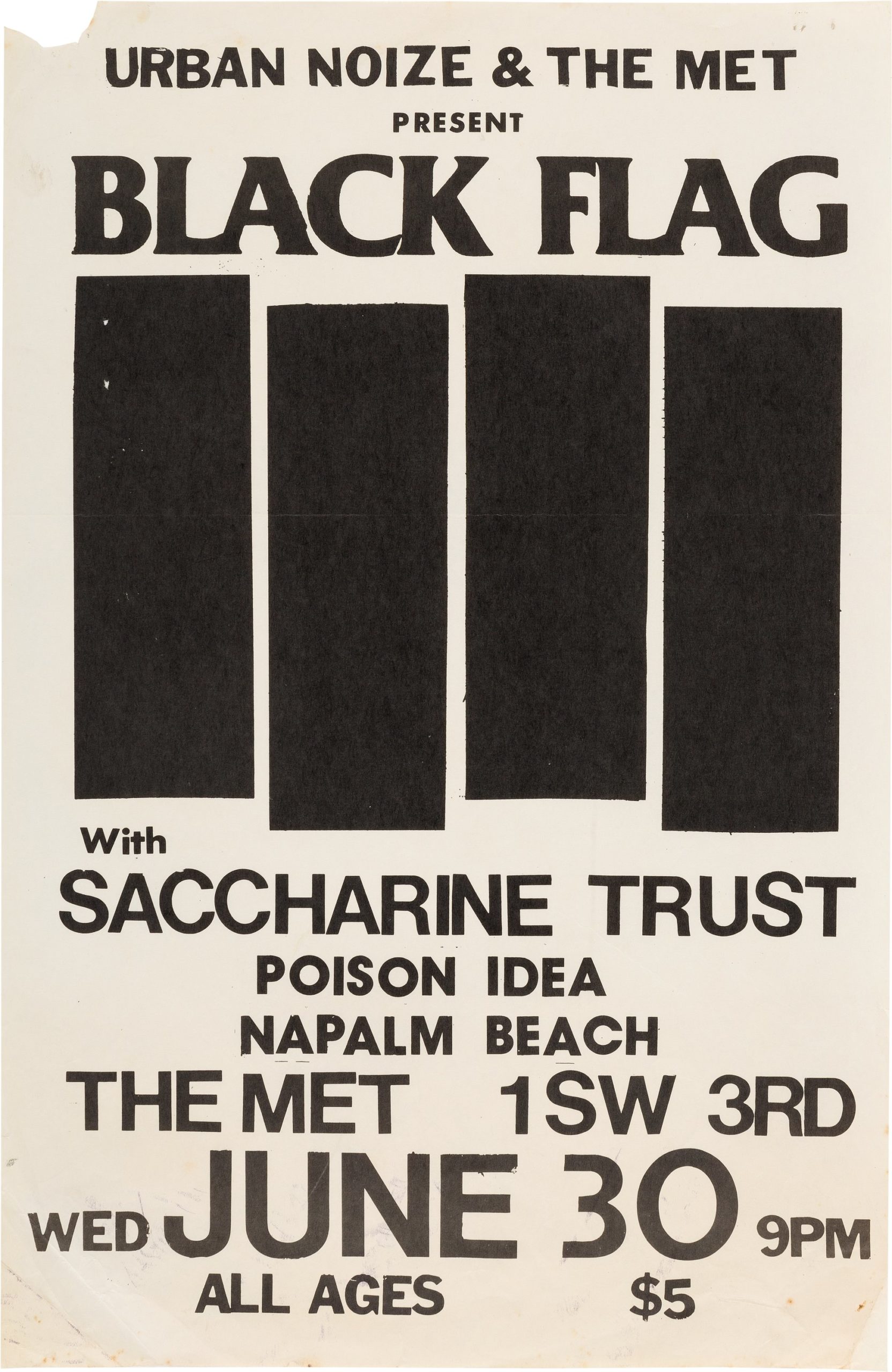 Black Flag at Urban Noize 1982