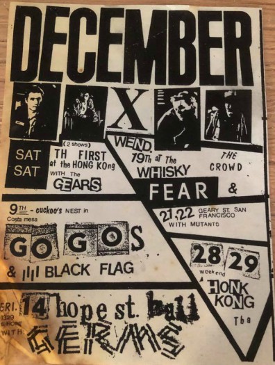 December 1979 Los Angeles punk poster