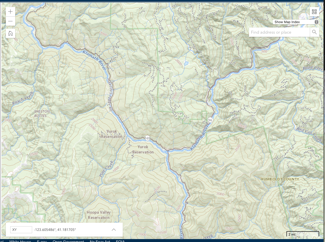 top map showing confluence area, about 20x12 miles
