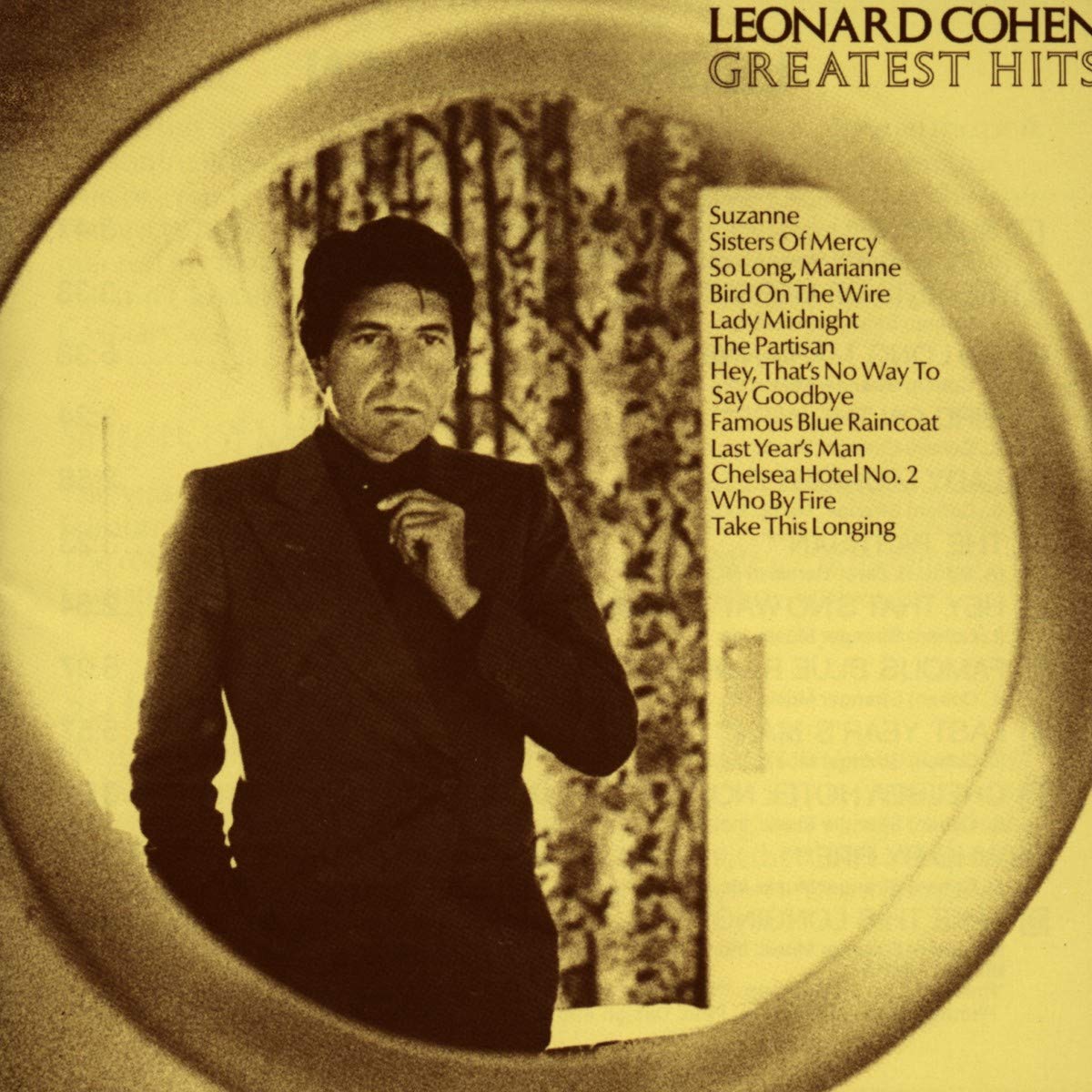 Leonard Cohen's Greatest Hits cover shows photo of Cohen in mirror, and in a pose that seems to mimic a photo of my aunt