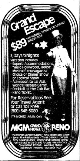 10 Oct 1980 MGM Grand advertisement Oregonian