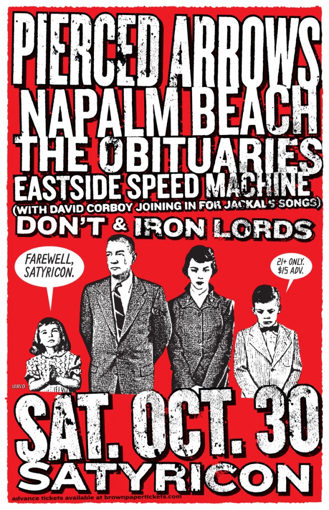 Napalm Beach with Pierced Arrrows and The Obituaries at Satyricon October 30, 2010
