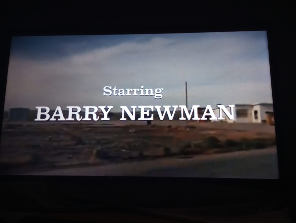 Vanishing Point (movie) screen reading "Barry Newman"