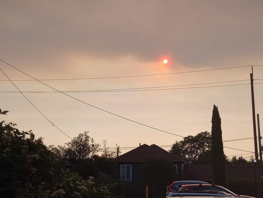 smoke covered sun