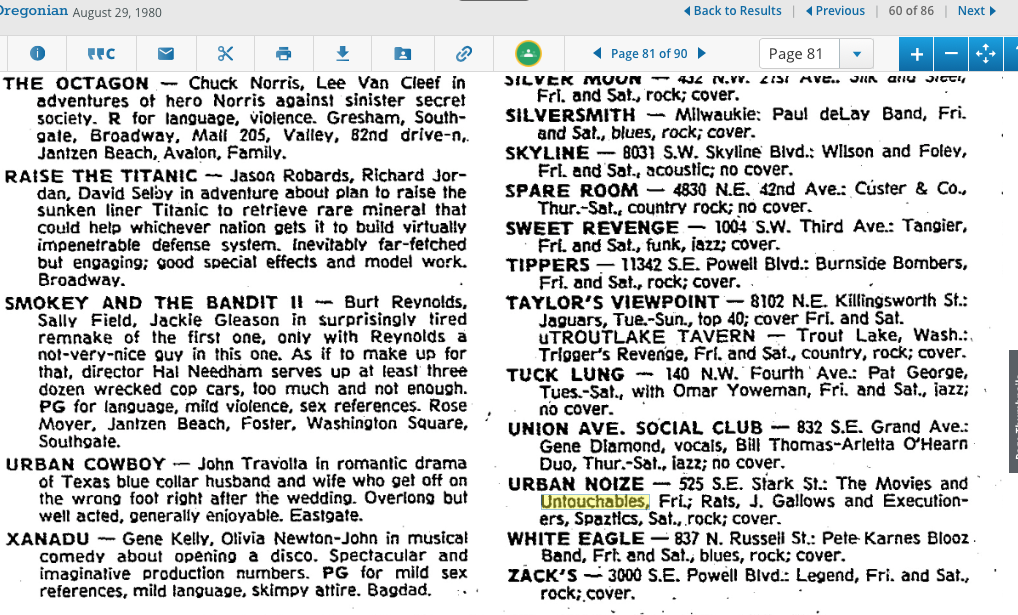 August 29, 1980 Movie Stars with Untouchables